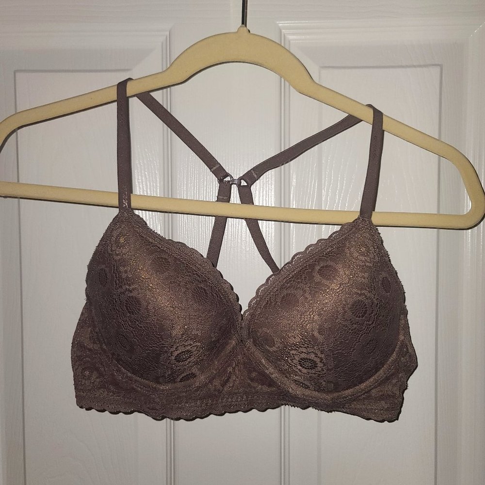 Aerie 36B Dusky Purple Lightly Padded Lace Bra